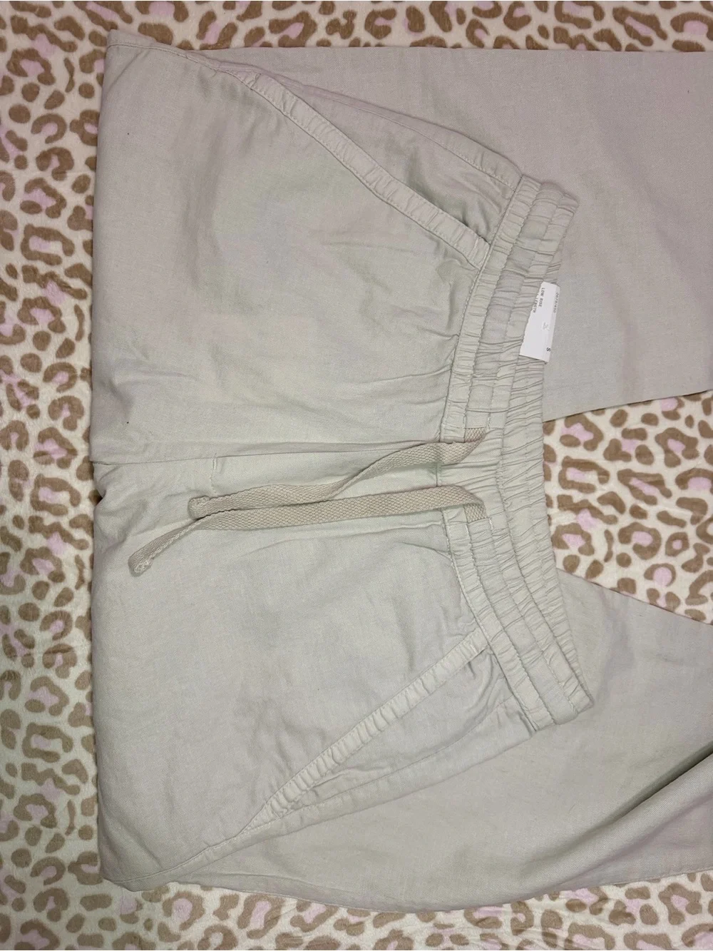 Zara Light Beige Drawstring Joggers